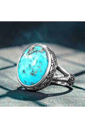 انگشتر نقره فیروزه ای مردانه 925 عیار Takılingo - کد 769955443