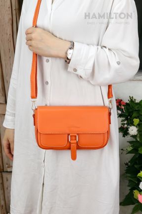 کیف دوشی نارنجی زنانه چرم مصنوعی کد 770028127