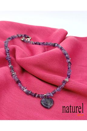 گردنبند جواهر بنفش زنانه سنگ طبیعی Naturel Tılsım - کد 320934484