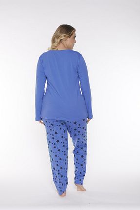 ست لباس راحتی سایز بزرگ آبی زنانه طرح دار Rubina Secret - کد 770275892