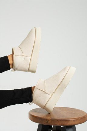 بوت / نیم بوت بژ زنانه چرم مصنوعی Yula Fashion Shoes - کد 770440879