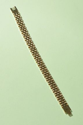 دستبند استیل (فولاد) طلائی مردانه استیل (فولاد) Piggu - کد 770294090