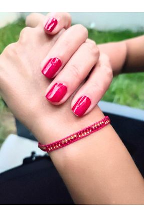دستبند جواهر قرمز زنانه منجق TÜKKAN ACCESSORİES - کد 770341403