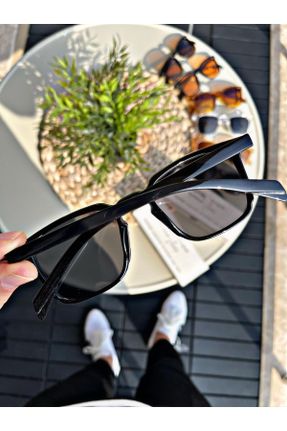 عینک آفتابی مشکی زنانه 55 UV400 آستات سایه روشن هندسی کد 709532721