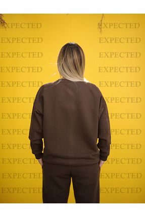 سوئیشرت قهوه ای زنانه چاپی EXPECTED - کد 770444748