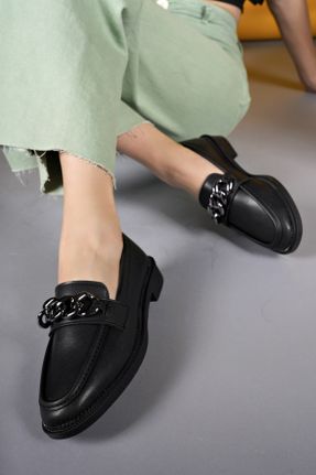 کفش لوفر مشکی زنانه پاشنه کوتاه ( 4 - 1 cm ) کد 771142523