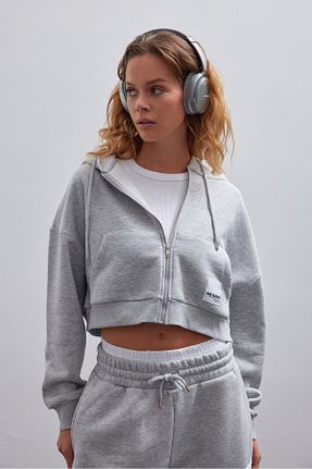 سوئیشرت طوسی زنانه ساده Bases - کد 770822471