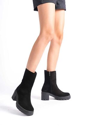 بوت / نیم بوت مشکی زنانه چرم خالص PASSAGE SHOES - کد 770867843