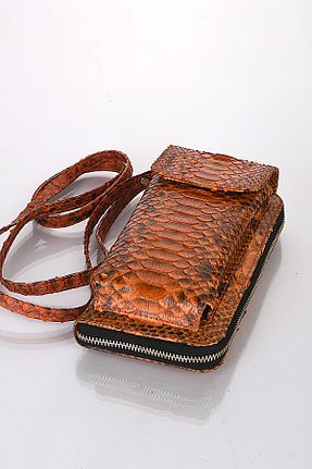 کیف پستچی نارنجی زنانه چرم خالص fubileather - کد 770941014