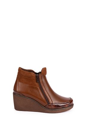 بوت / نیم بوت قهوه ای زنانه پارچه ای Elile Shoes - کد 771378228