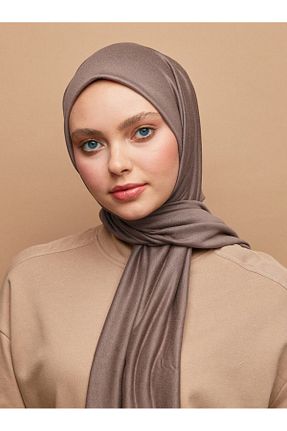 شال قهوه ای زنانه پنبه ای feronis - کد 771563322
