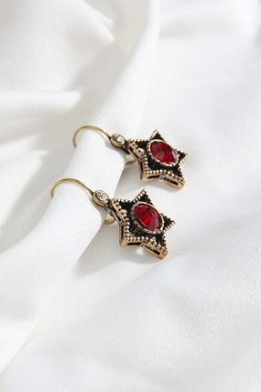 گوشواره جواهر قرمز زیرکن Süspüs Accessories - کد 771183063
