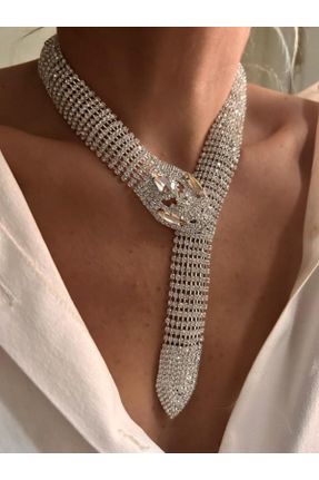 گردنبند جواهر زنانه روکش نقره کد 771287102