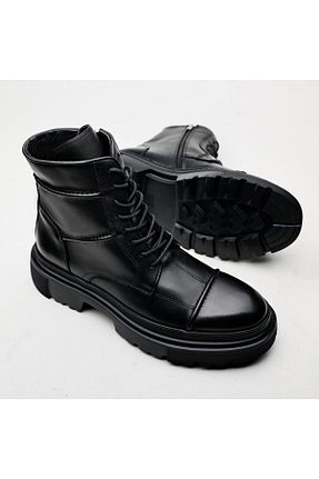 بوت / نیم بوت مشکی مردانه چرم خالص İBAY - کد 771937257