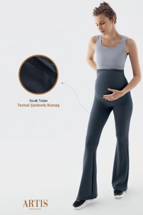 ساق شلواری طوسی زنانه بافت فاق نرمال کد 771967880