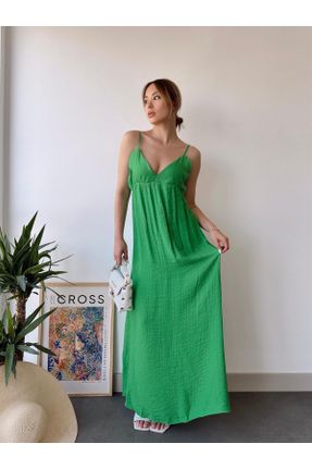 لباس سبز زنانه بافتنی رگولار بند دار کد 752651364