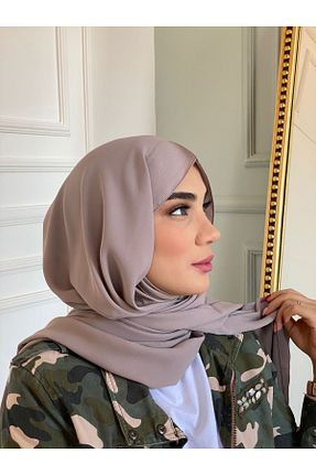 روسری قهوه ای کرپ aynour - کد 770308199