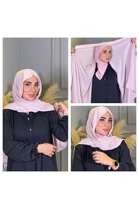 روسری صورتی کرپ aynour - کد 770309871