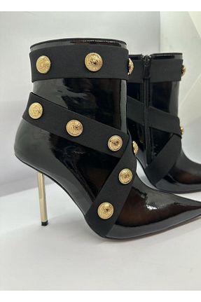 بوت / نیم بوت مشکی زنانه چرم مصنوعی Purple - کد 770734596