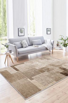 فرش قهوه ای قابل شستشو Halise Home - کد 770477785