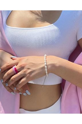 دستبند مروارید سفید مروارید فرهنگی Hazeran accessories - کد 770655744