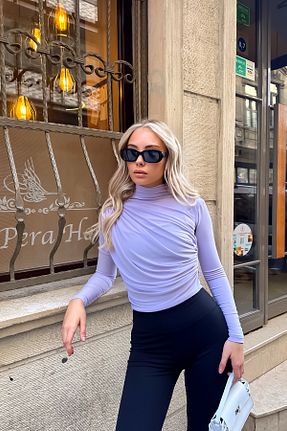 بلوز بنفش زنانه ساده LACHT - کد 771007394