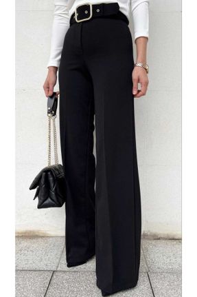 شلوار جین مشکی زنانه پاچه گشاد فاق بلند جین بلند کد 771498058
