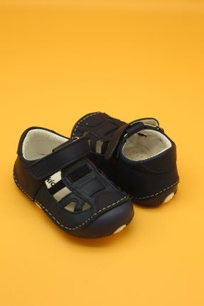 کفش کژوال سرمه ای بچه گانه چرم طبیعی پاشنه کوتاه ( 4 - 1 cm ) پاشنه ساده کد 42475255