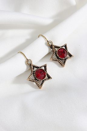 گوشواره جواهر قرمز زیرکن Süspüs Accessories - کد 771183063
