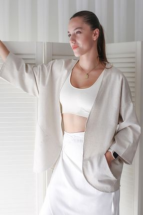 کت بژ زنانه اورسایز Catz Clothes - کد 771845730
