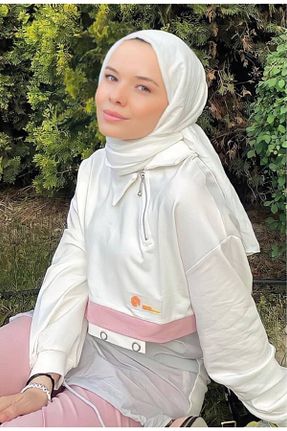 شال سفید زنانه پنبه ای Cherry Scarf - کد 456807495