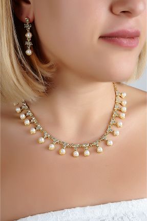ست جواهر طلائی زنانه روکش نقره 3