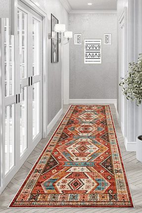 فرش قرمز قابل شستشو Halise Home - کد 770478319