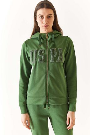 سوئیشرت سبز زنانه ساده U.S. Polo Assn. - کد 770680663