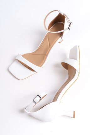 کفش پاشنه بلند کلاسیک سفید زنانه پاشنه نازک پاشنه متوسط ( 5 - 9 cm ) کد 327734053