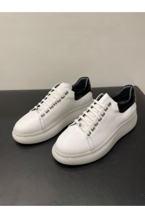 کفش کژوال سفید مردانه چرم طبیعی پاشنه کوتاه ( 4 - 1 cm ) پاشنه ضخیم کد 770823473