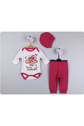 ست بالاتنه و پائین تنه صورتی بچه گانه جین Veraye socks - کد 771209865