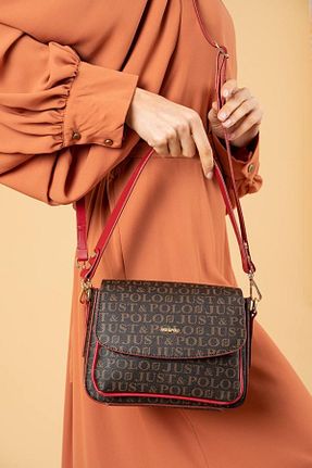 کیف دوشی قرمز زنانه چرم مصنوعی Just Polo - کد 771429660