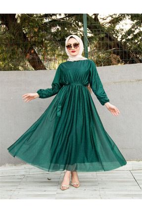 لباس مجلسی سبز زنانه رگولار آستر دار کد 250706466