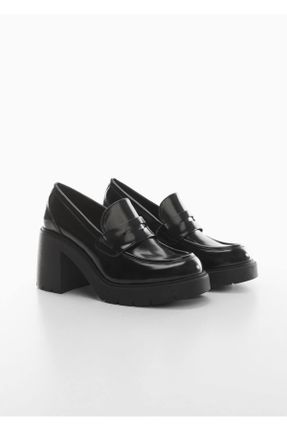 کفش لوفر مشکی زنانه پارچه نساجی پاشنه کوتاه ( 4 - 1 cm ) کد 757435085