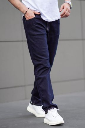 شلوار جین آبی مردانه پاچه لوله ای جین بلند کد 761561026