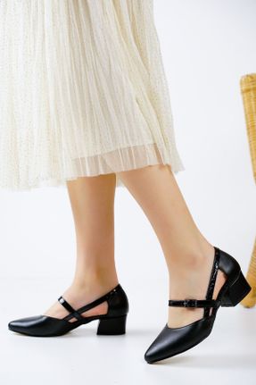 کفش پاشنه بلند کلاسیک مشکی زنانه پاشنه ضخیم پاشنه کوتاه ( 4 - 1 cm ) چرم مصنوعی کد 641106557