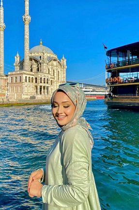 روسری سبز پنبه پلی استر İpekhan - کد 736286889