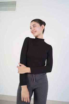 بلوز مشکی زنانه ساده Addax - کد 772370138