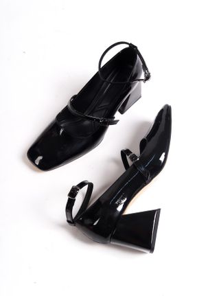 کفش پاشنه بلند کلاسیک مشکی زنانه چرم مصنوعی پاشنه ضخیم پاشنه متوسط ( 5 - 9 cm ) کد 772528998