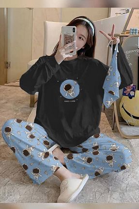 ست لباس راحتی رنگی زنانه چاپی PEMBİŞ HOMEWEAR - کد 756422611