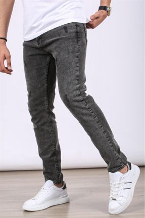 شلوار جین مشکی مردانه پاچه تنگ ساده بلند کد 744733679