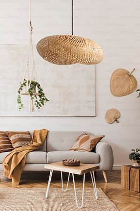 لوستر قهوه ای بامبو Naturel Home - کد 382719632