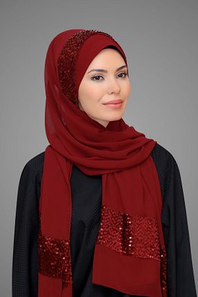 شال زرشکی زنانه شیفون کد 209128499