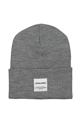 کلاه پشمی طوسی مردانه پلی استر Jack & Jones - کد 168106398